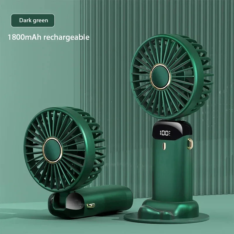 Lunaltra BreezeStand™ Mini Fan with Phone Stand Green