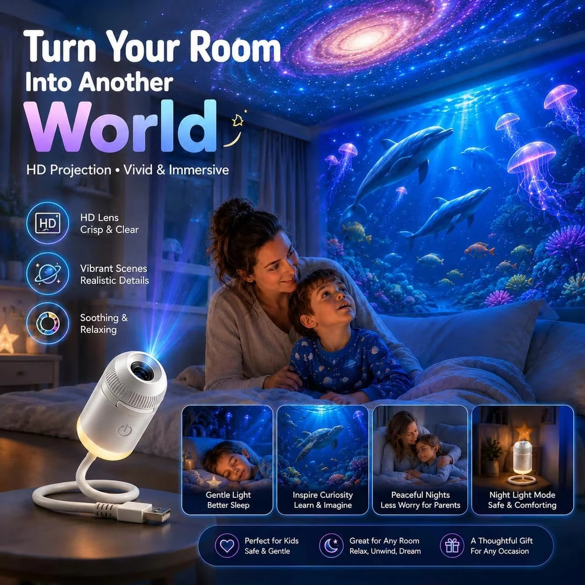 5D Galaxy Projector -24Pcs Film